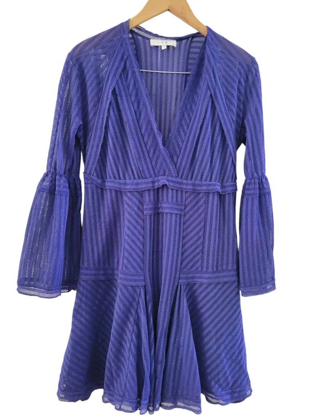 IRO Purple Lace Mini Dress size 8 Party Event Guest designer HOCO feminine